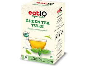 EATIQ ORGANIC  GREEN TEA TULSI 50GM (25 X 2GM)