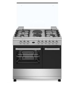 VENUS COOKER / 90 X 60 CM SIZE, STAINLESS STEEL, WITH GAS BOTTLE COMPARTMENT L, 4 GAS BURNERS + 2 HOT PLATE, ELECTRIC OVEN, ELECTRIC GRILL, AUTO IGNITION