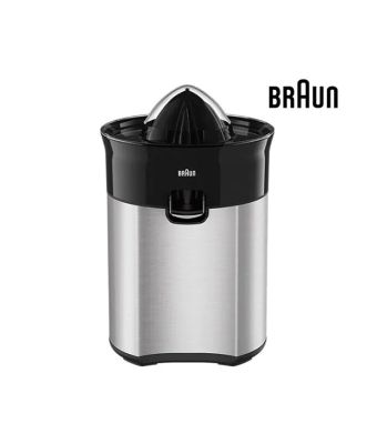 Braun Citrus Juicer,Direct Serve, Auto Stop/Start, Anti drip spout, Lid, 60 W. Stainless Steel